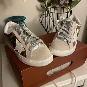 Getting Better Gold Star Nature Breeze casual tennis shoe Red Dress Boutique